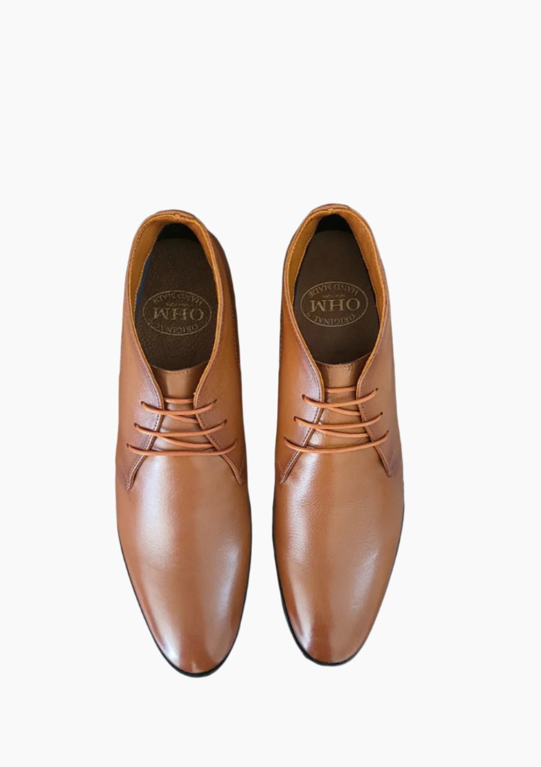 OHM Natural Grained Leather Ankle Boots