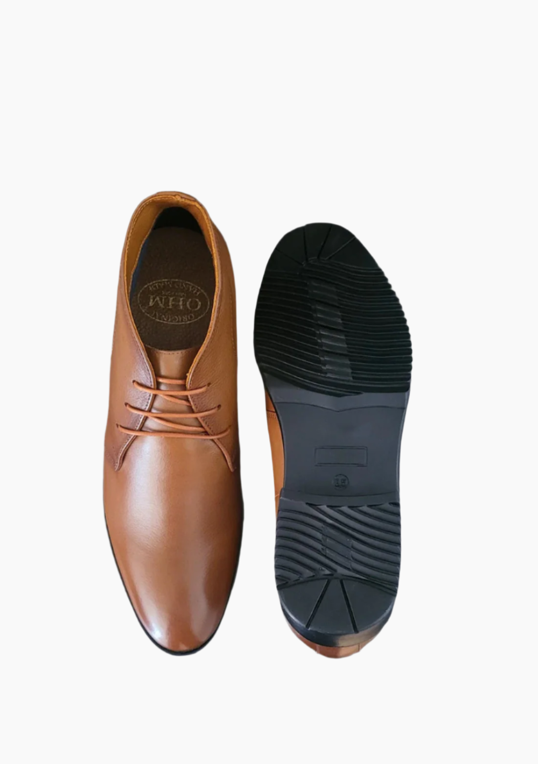 OHM Natural Grained Leather Ankle Boots