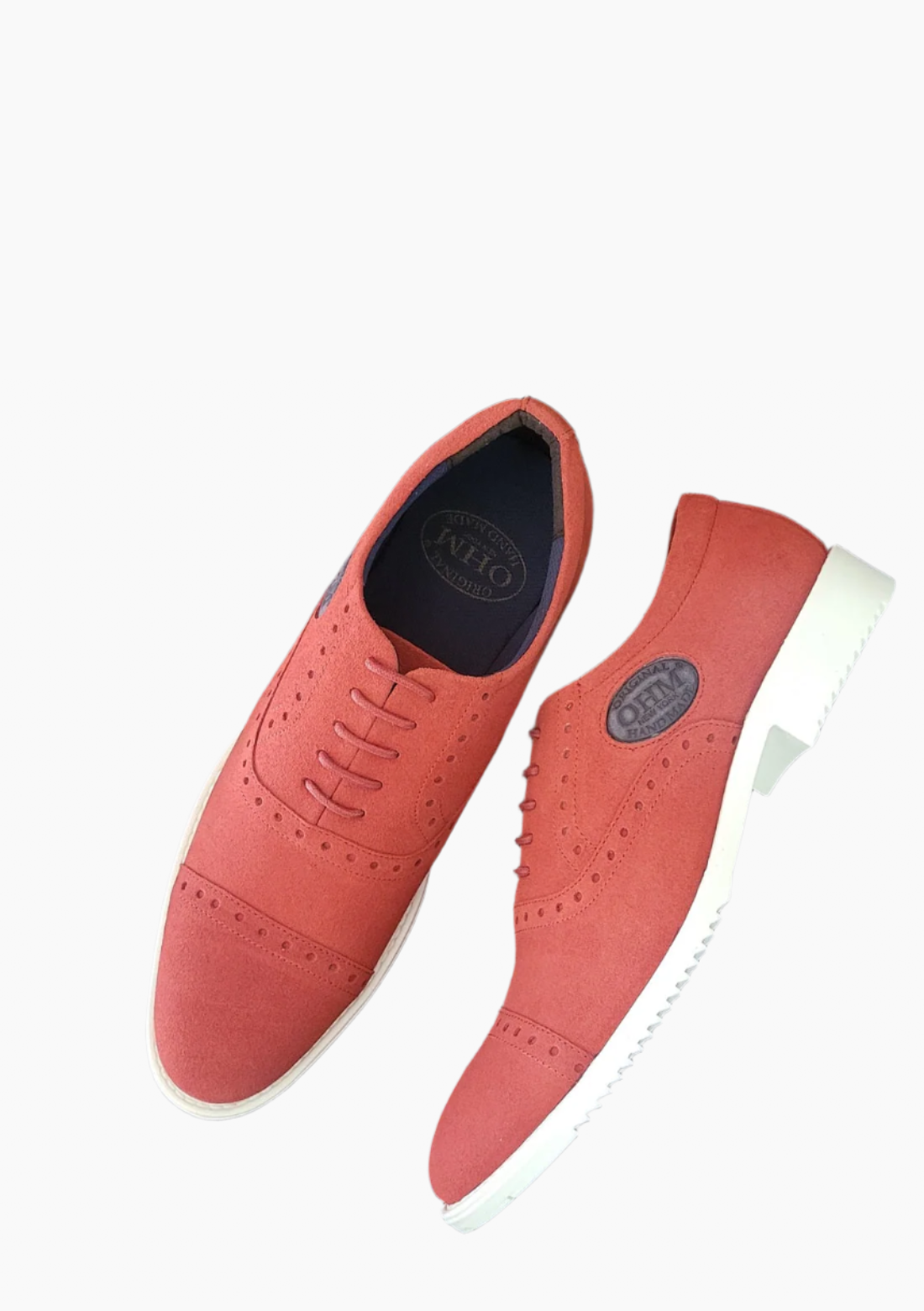 OHM Sporty Oxford Style Leather Shoes with OHM Embossed