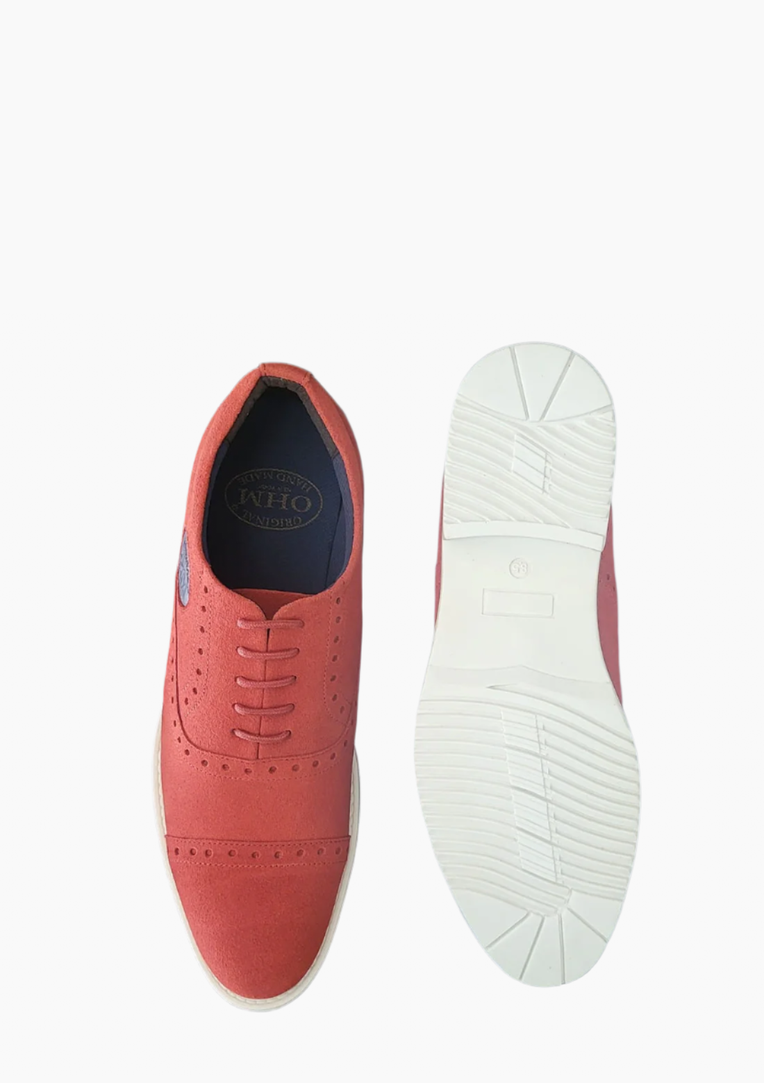OHM Sporty Oxford Style Leather Shoes with OHM Embossed