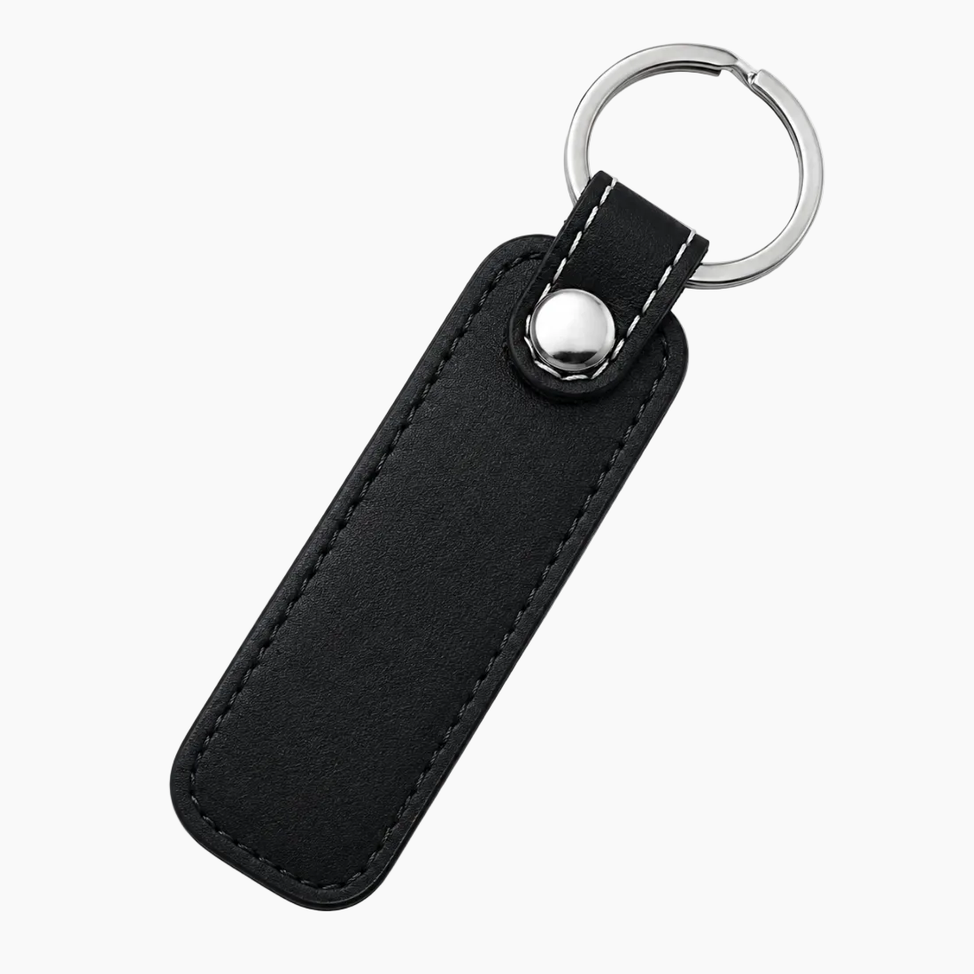 Premium Black Leather Keychain – Handmade Elegance – OHM New York