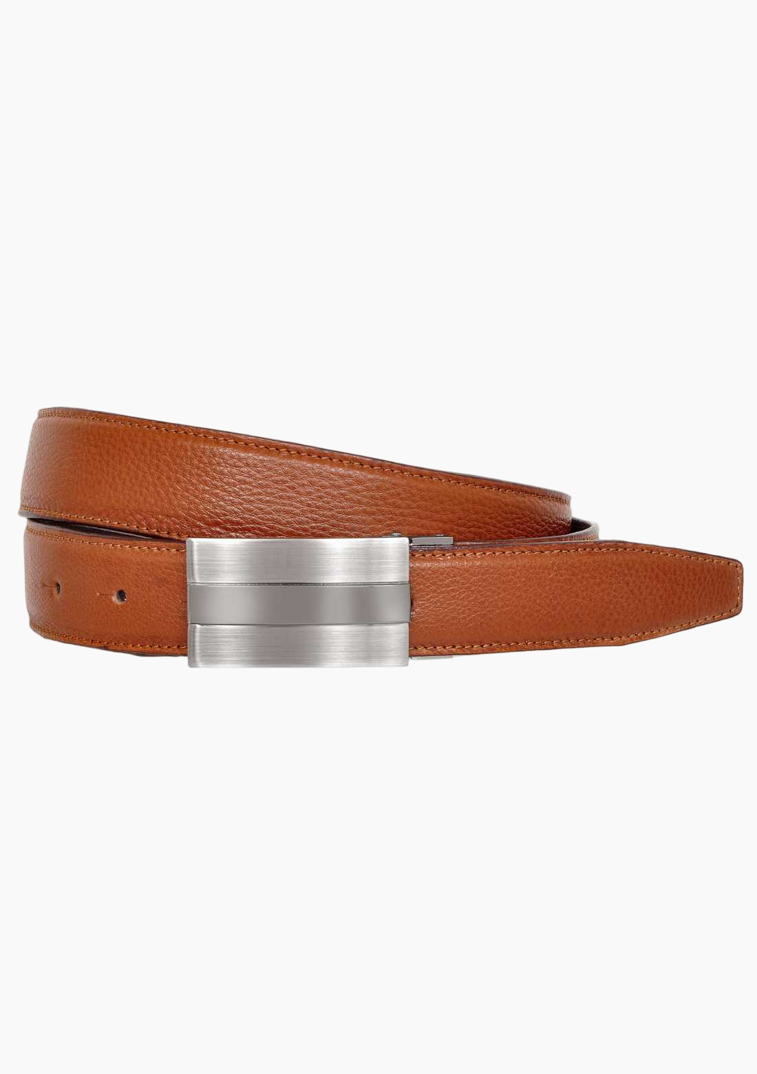 OHM Italian Leather Stitched Business Slim Belts