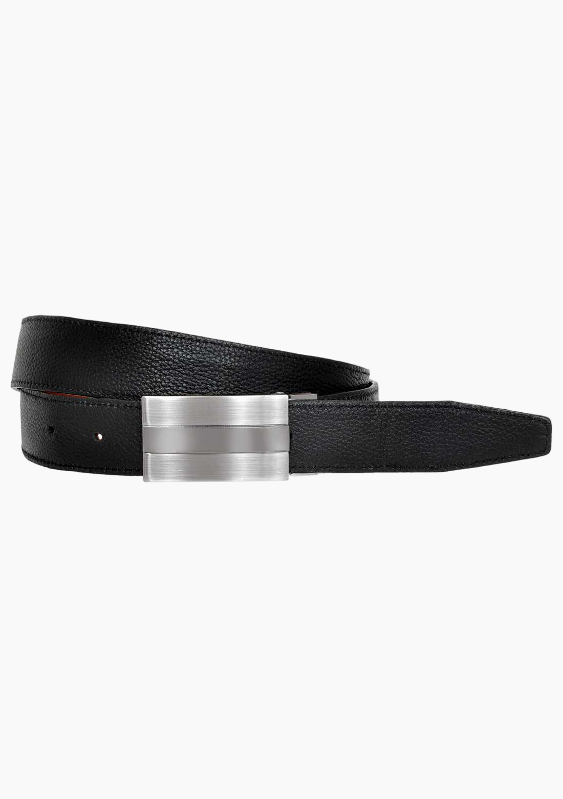 OHM Plain Leather Stitched Business Slim Belts