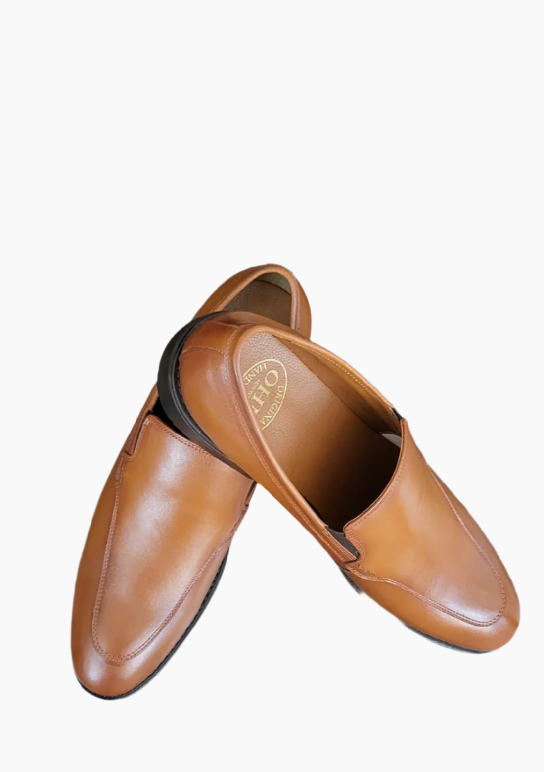 OHM Double Stitched Executive Slip-on Leather Shoes