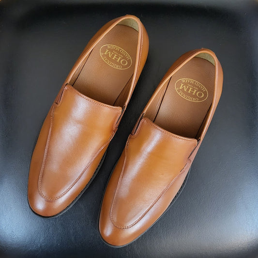 OHM New York Double Stitched Executive Slip-on Leather Shoes