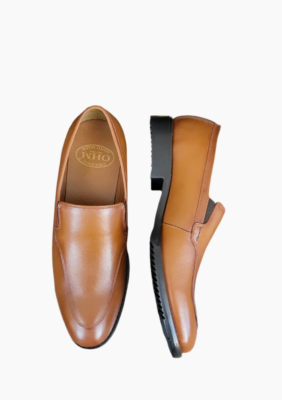 OHM Double Stitched Executive Slip-on Leather Shoes