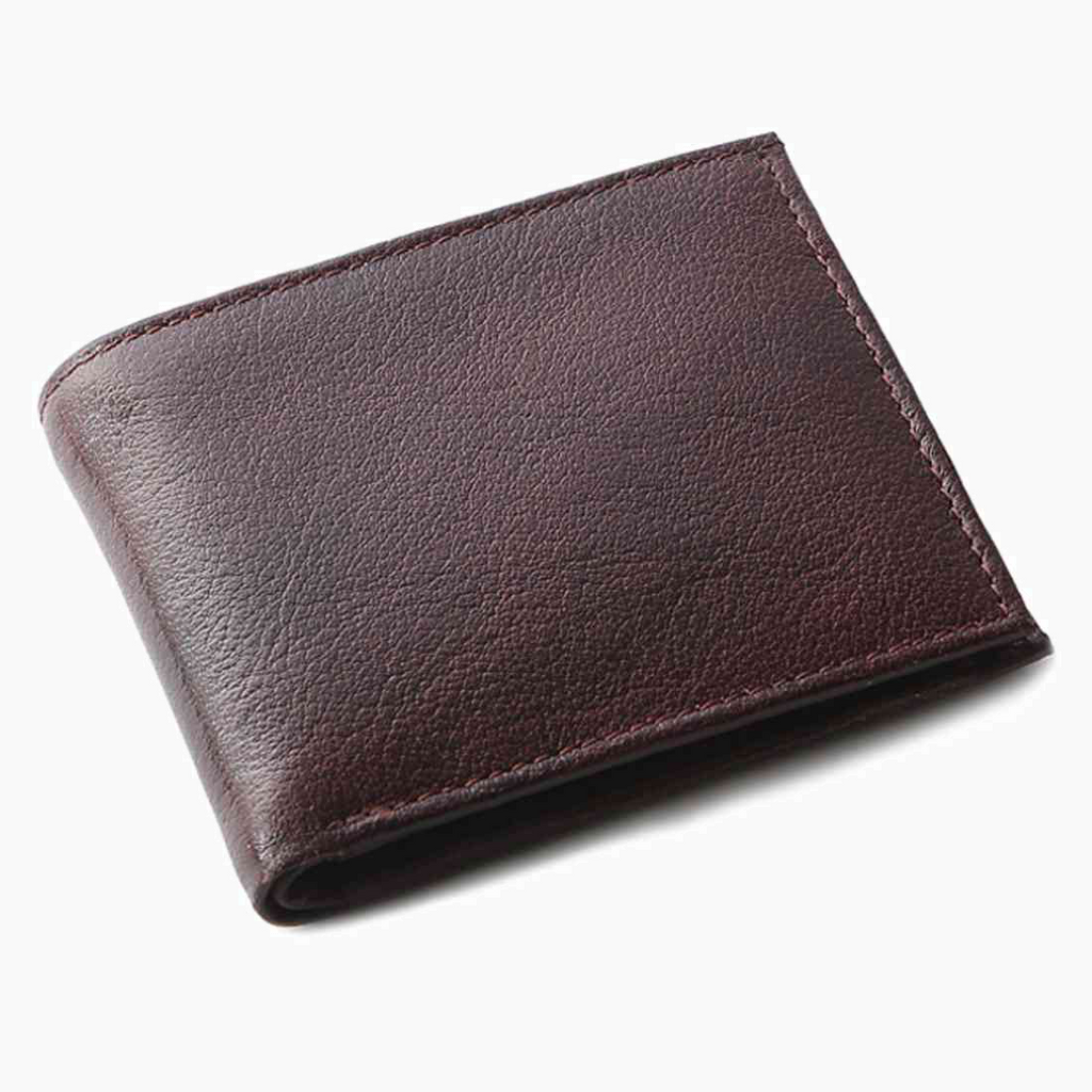 OHM New York Bill Fold Leather Wallet in Oxblood