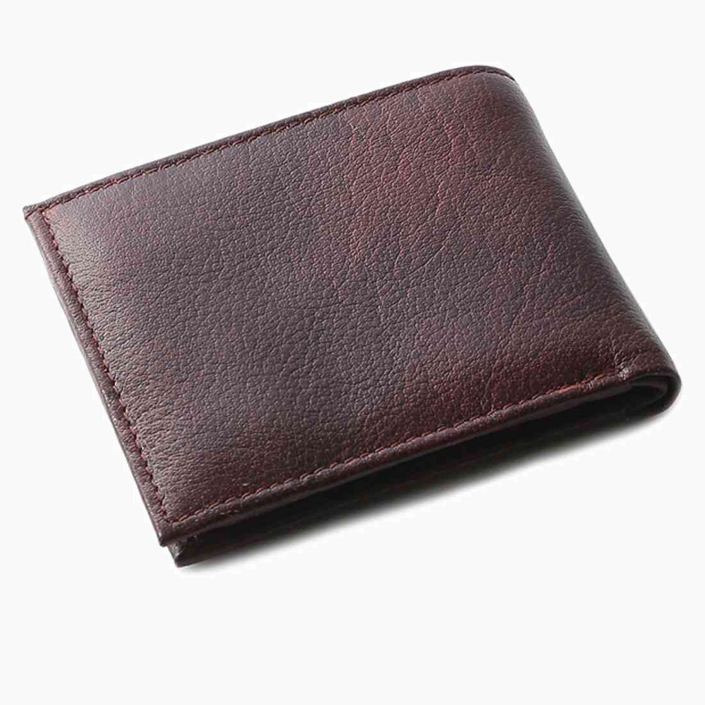 OHM New York Bill Fold Leather Wallet in Oxblood