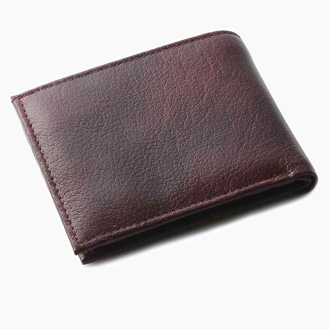 OHM New York Bill Fold Leather Wallet in Oxblood