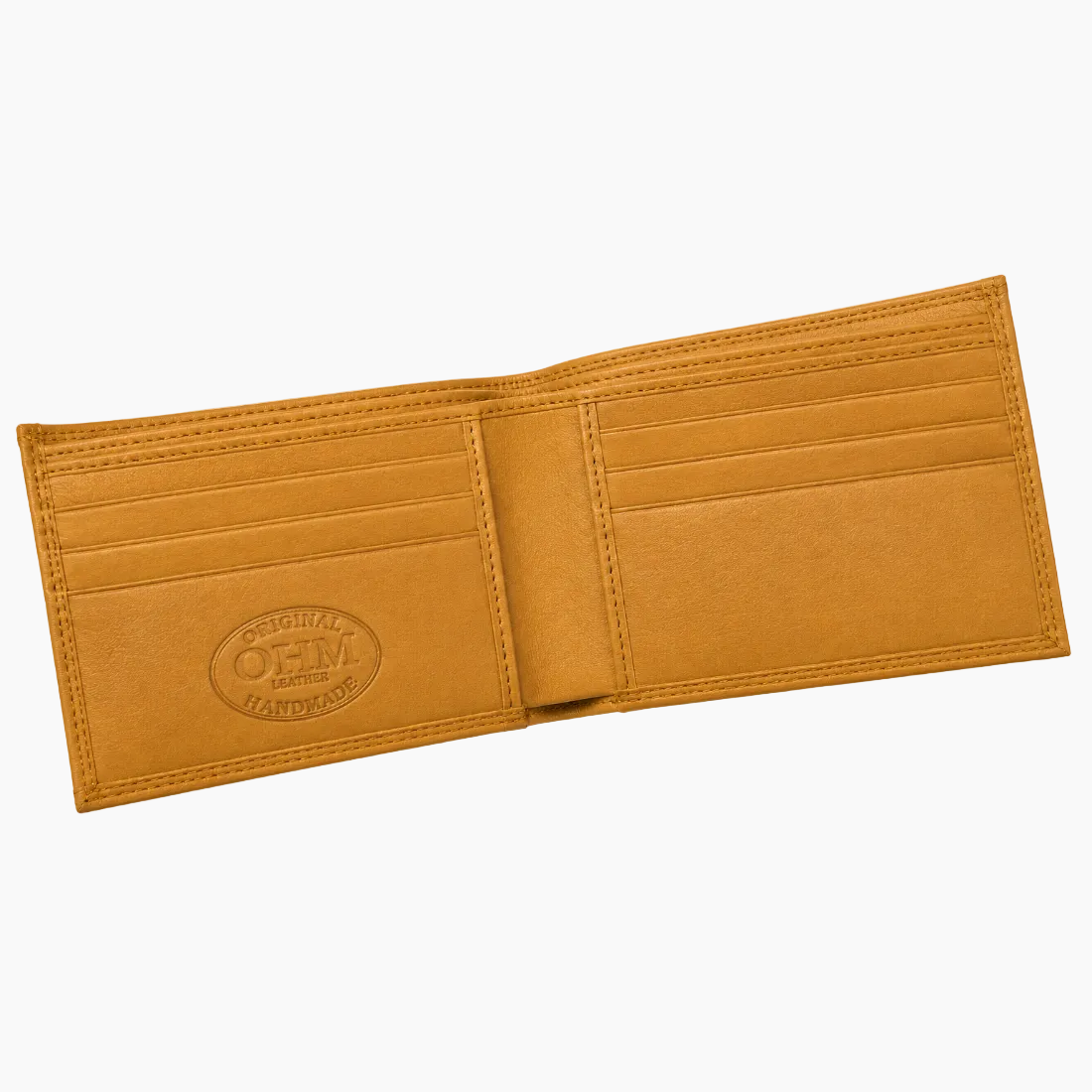 OHM New York Bill Fold Leather Wallet With Removable Card Holder Golden Tan