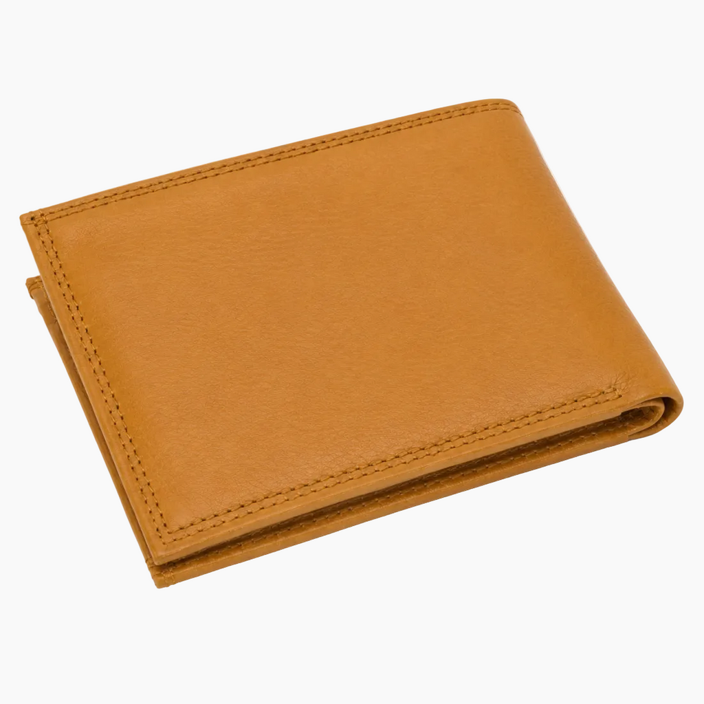OHM New York Bill Fold Leather Wallet With Removable Card Holder Golden Tan