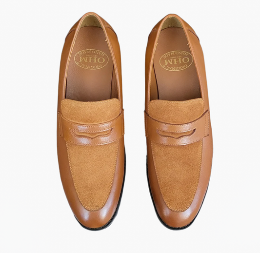 OHM Vamp Design Business Penny Loafer Leather Shoes