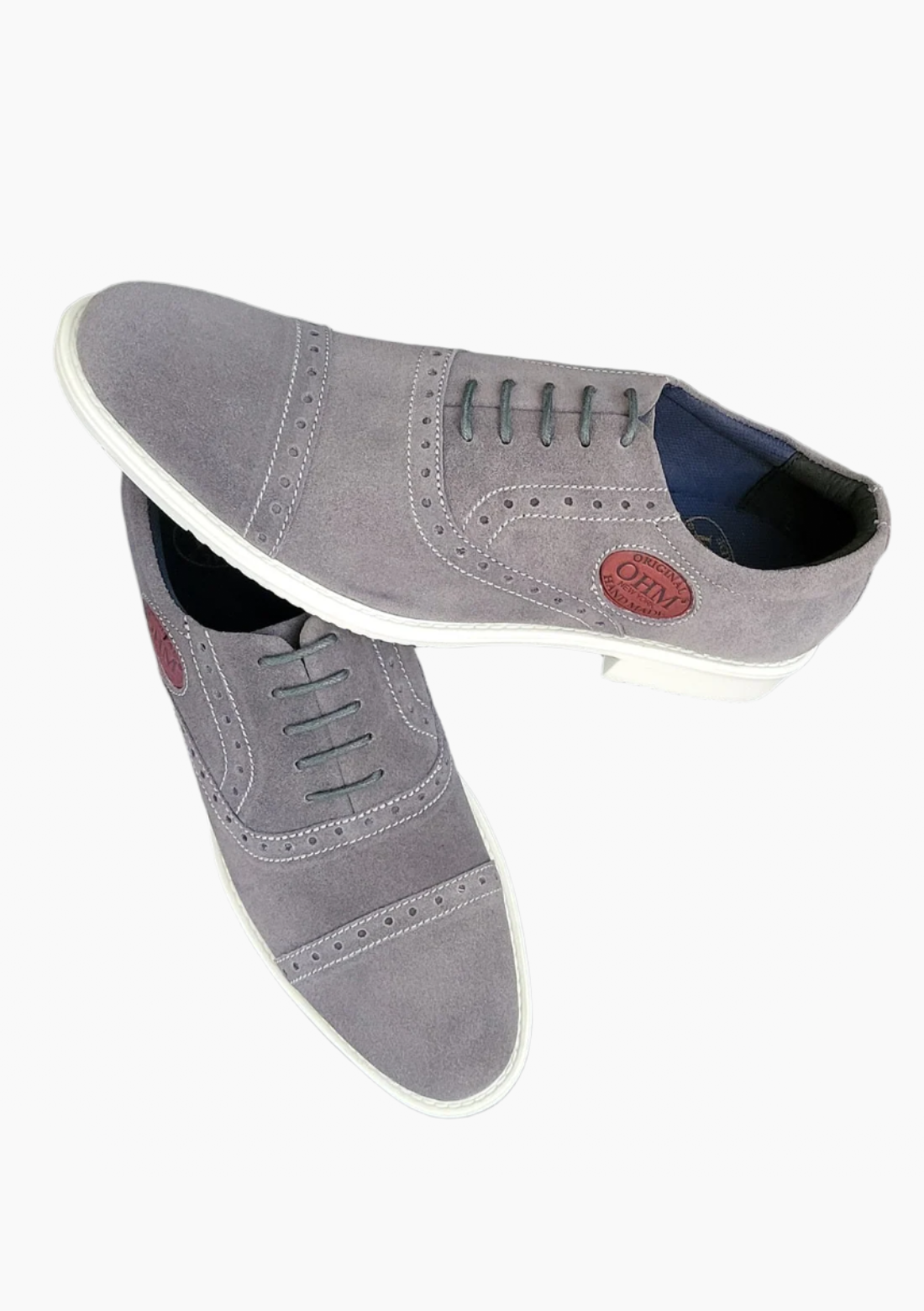 OHM Executive Comfort Oxford Leather Shoes with Embossed Logo