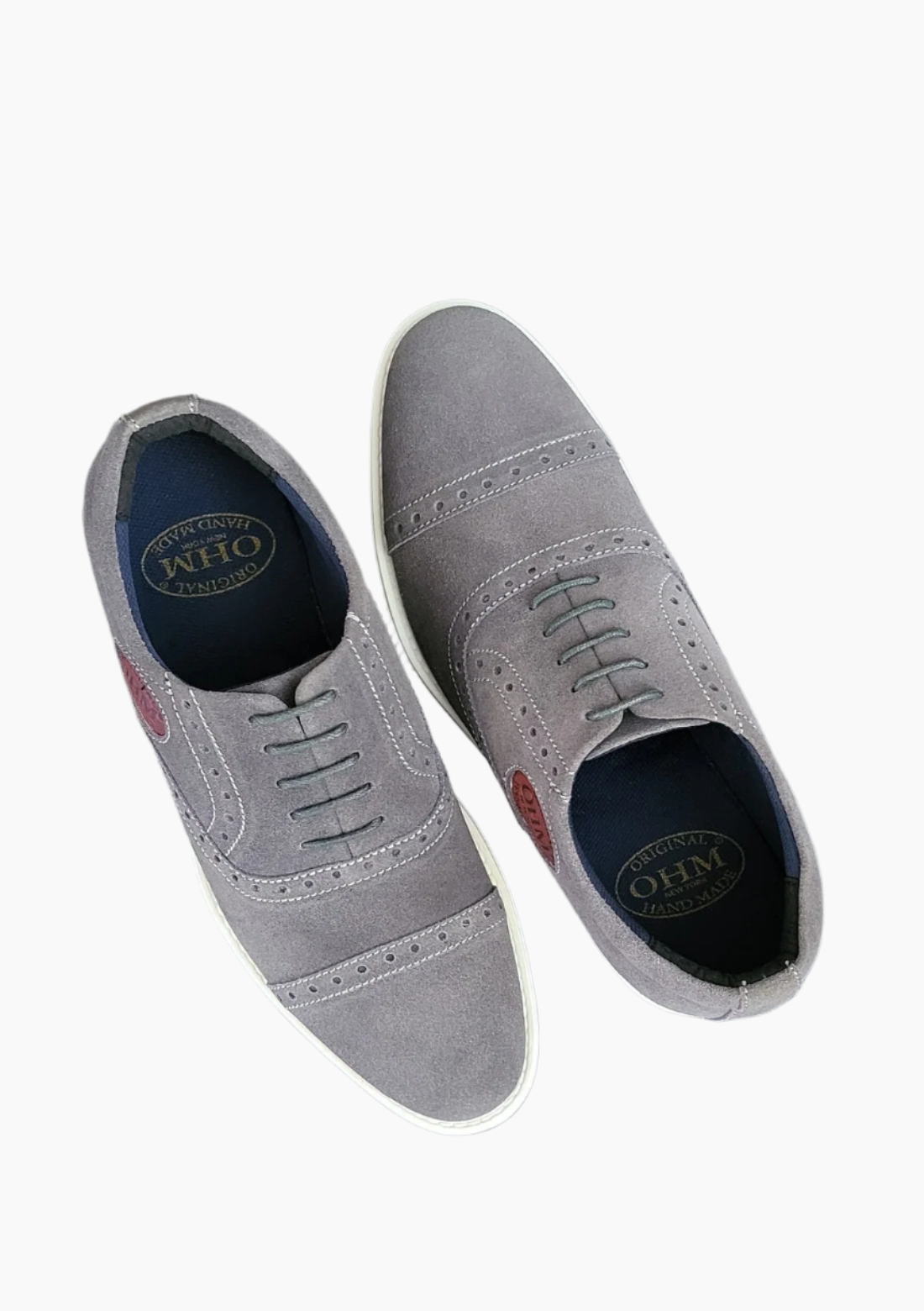 OHM Executive Comfort Oxford Leather Shoes with Embossed Logo