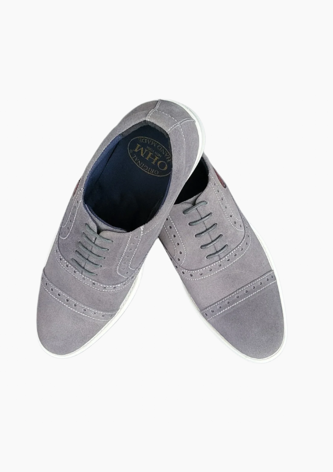 OHM Executive Comfort Oxford Leather Shoes with Embossed Logo