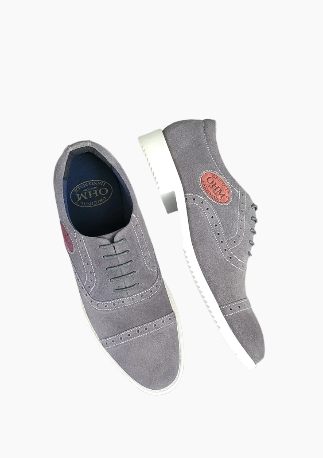 OHM Executive Comfort Oxford Leather Shoes with Embossed Logo