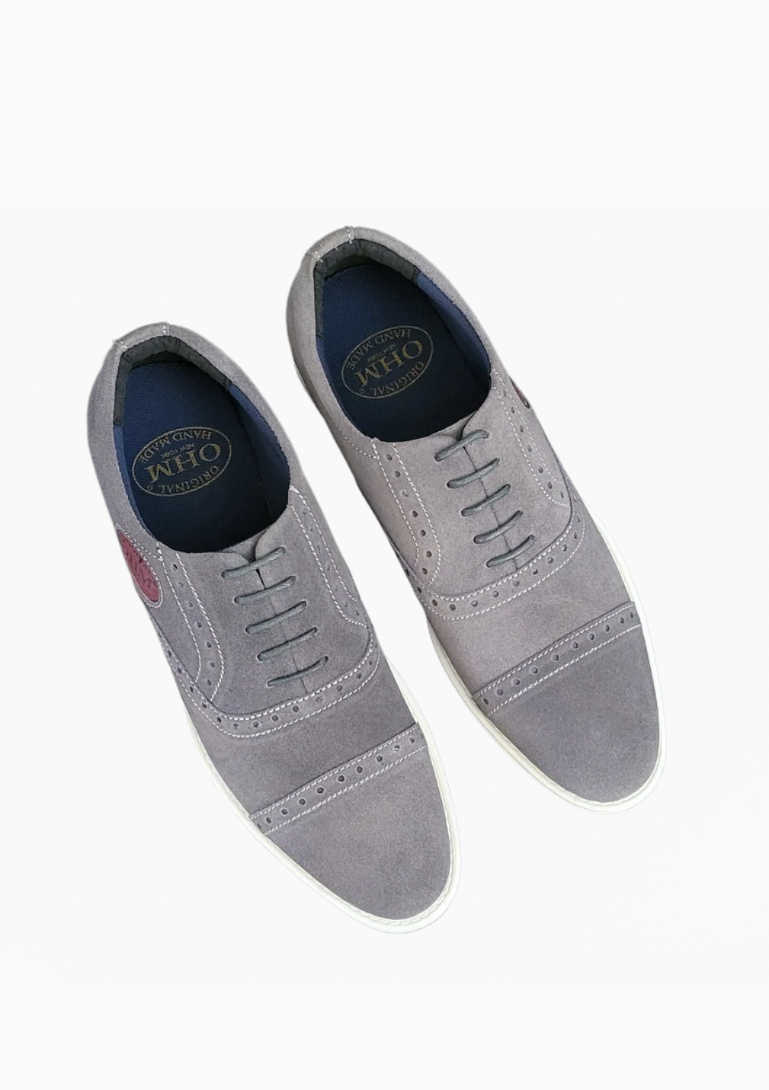 OHM Executive Comfort Oxford Leather Shoes with Embossed Logo