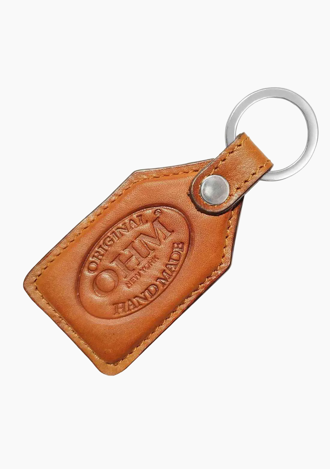 OHM New York Handmade Leather Key Rings in Tan Color
