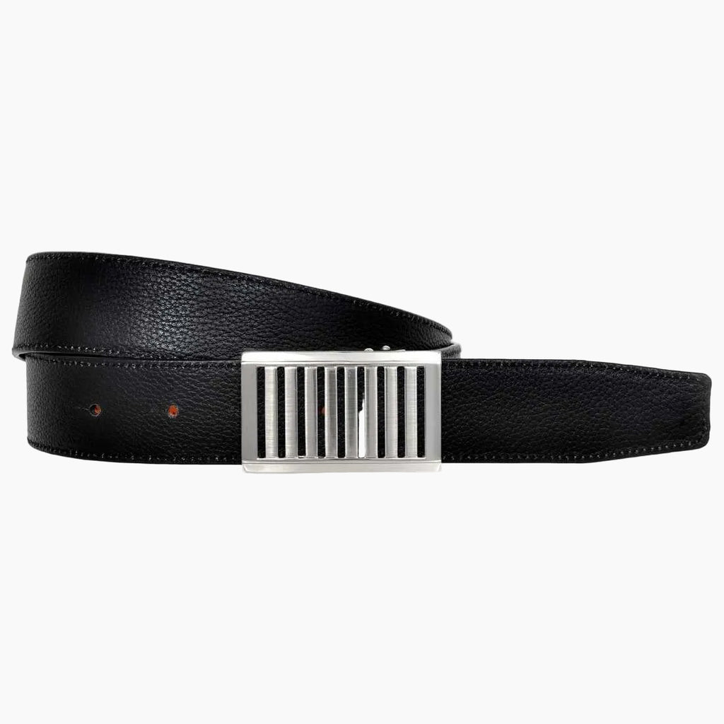 OHM New York Latticed Buckle Leather Reversible Belts