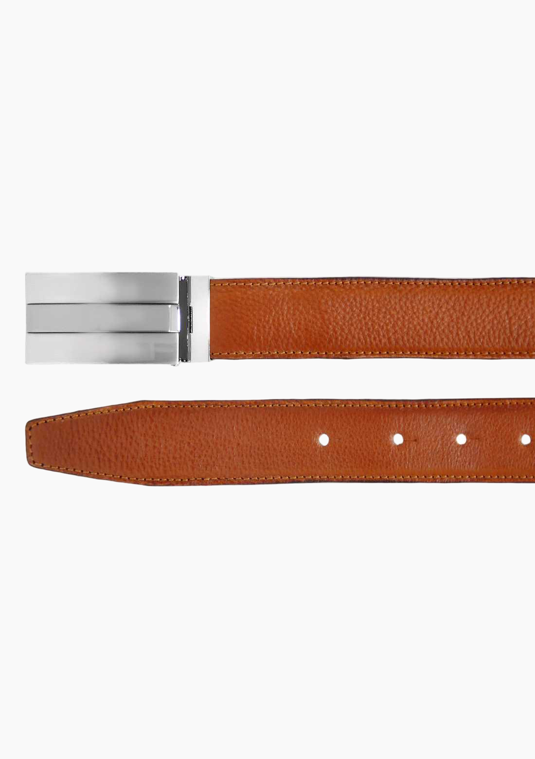 OHM Italian Leather Stitched Business Slim Belts