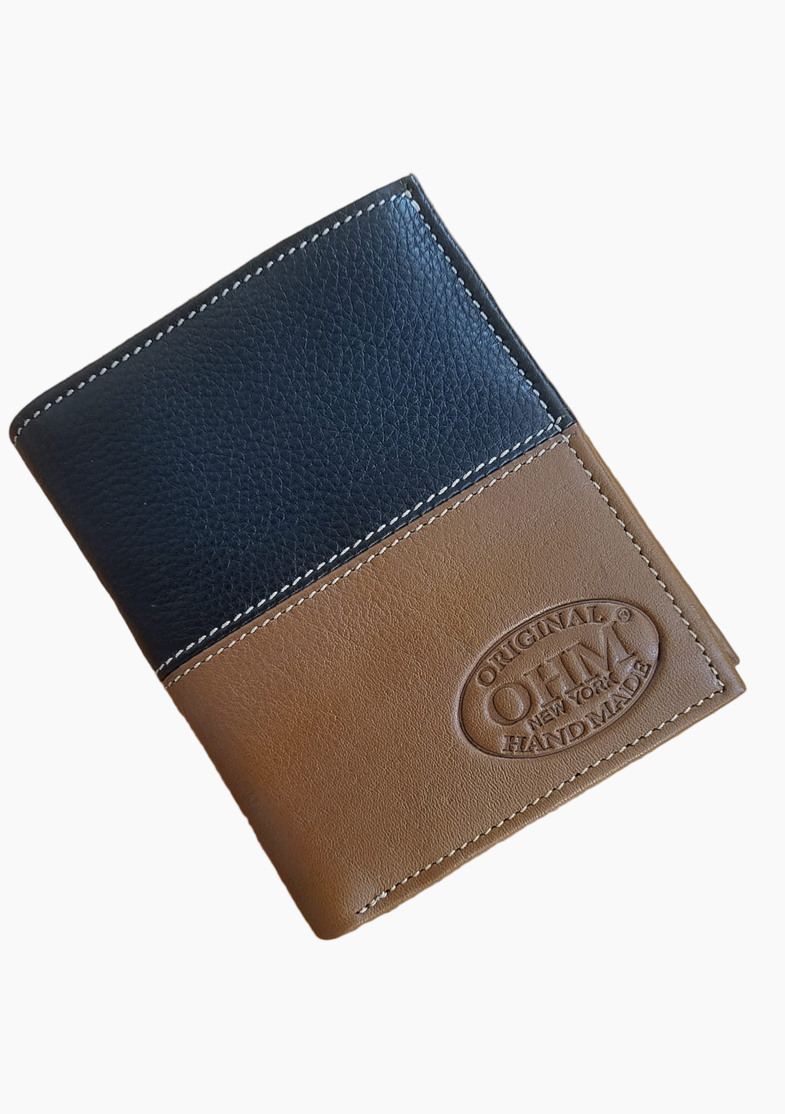 OHM Artisan Two-Tone Notepad Leather Wallet with Coin Pocket