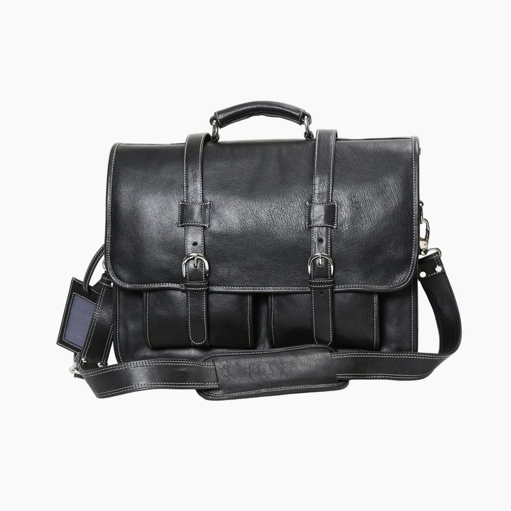 OHM Leather New York Business Briefcase in Black Color
