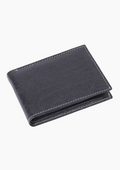 OHM Leather New York Wallet in Black/ Tan