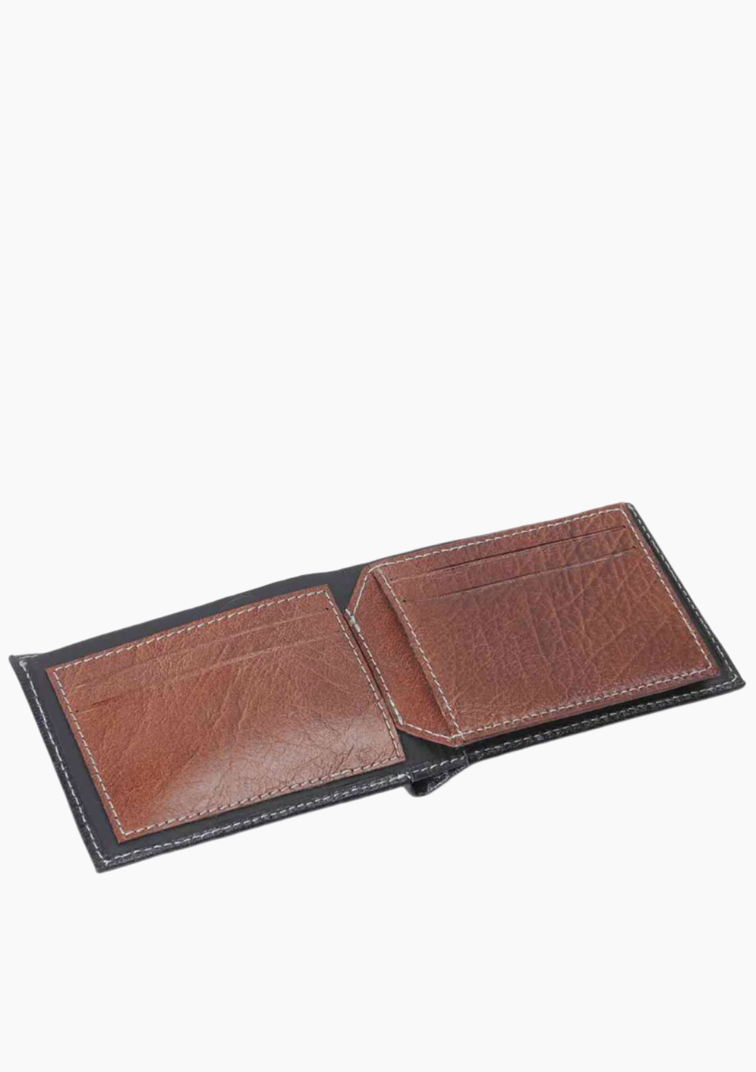 OHM Leather New York Wallet in Black/ Tan