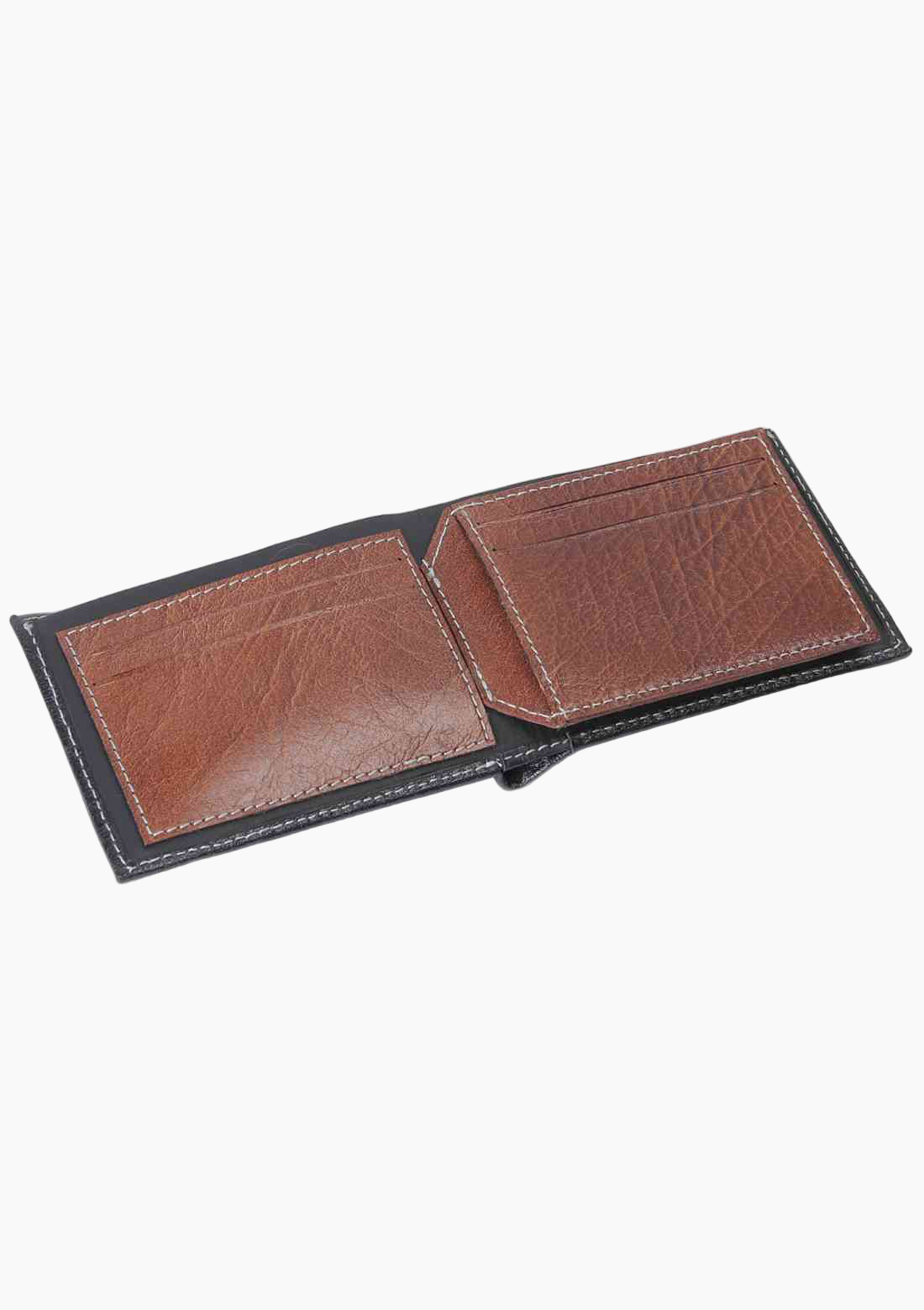 OHM Leather New York Wallet in Black/ Tan