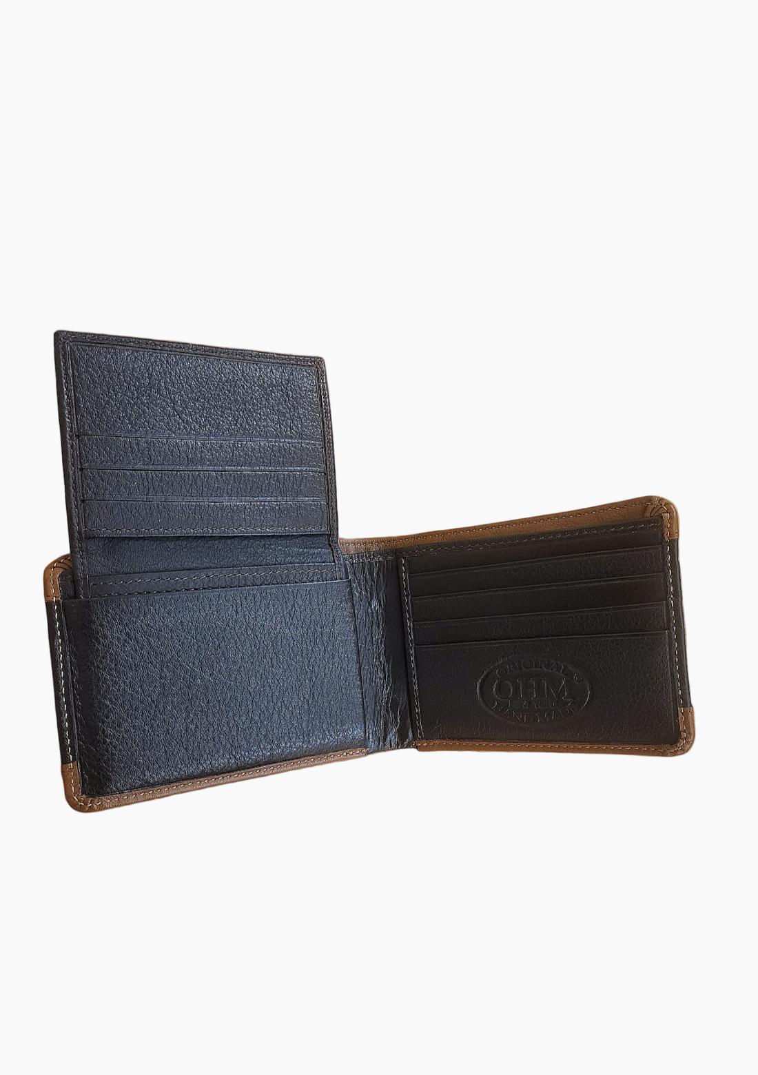 OHM Leather Two Tone Stitched Slim Wallet