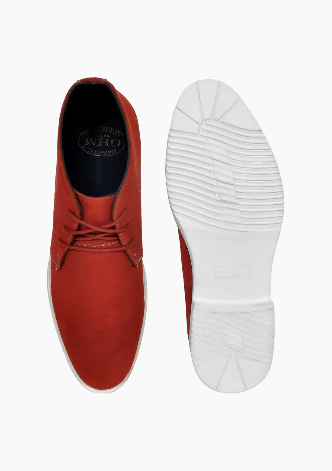 OHM Lifestyle Suede Ankle Leather Boots with White Sole