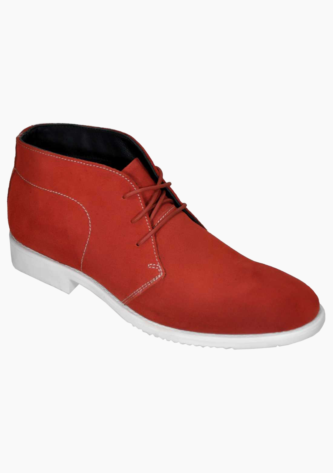 OHM Lifestyle Suede Ankle Leather Boots with White Sole