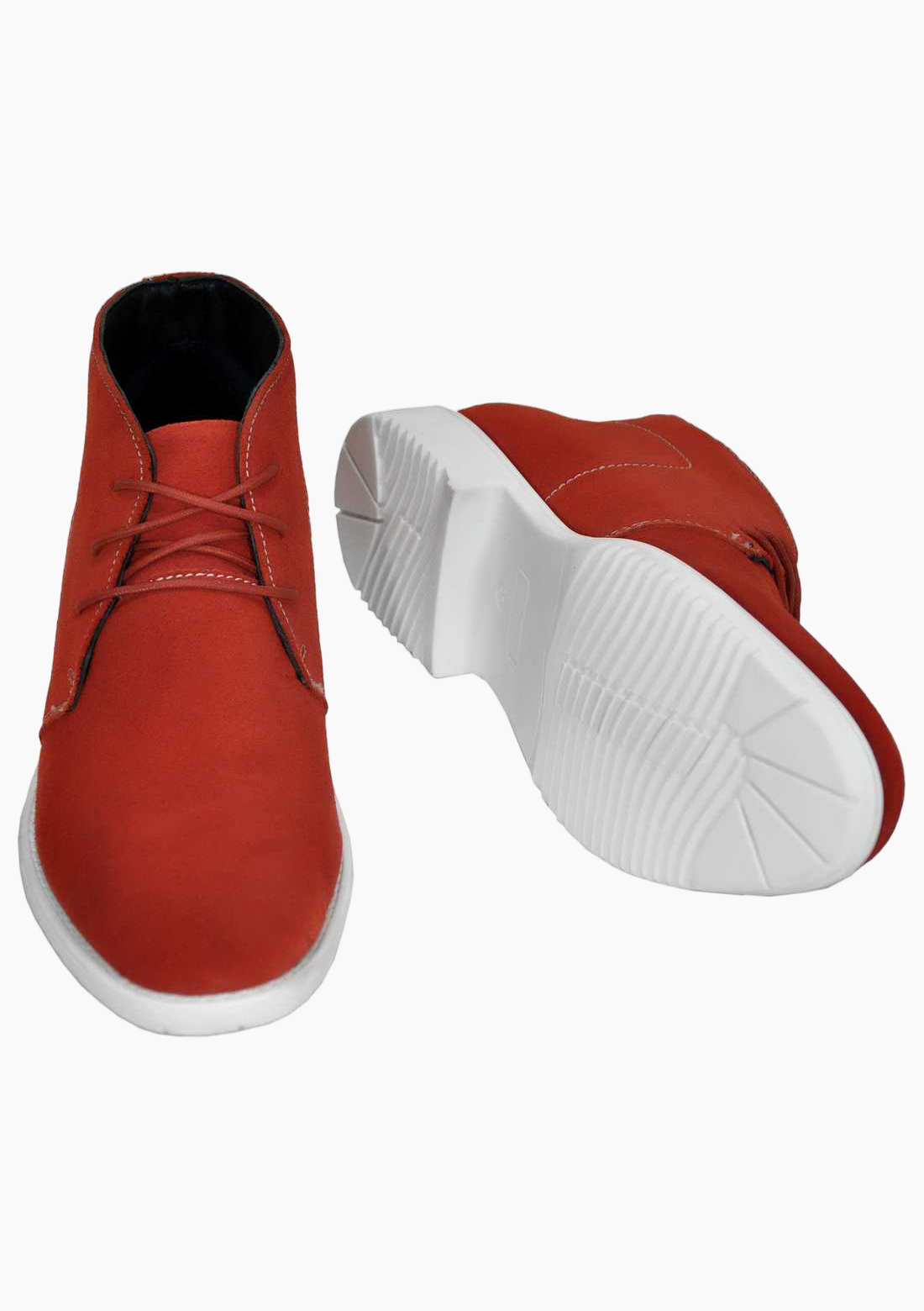 OHM Lifestyle Suede Ankle Leather Boots with White Sole