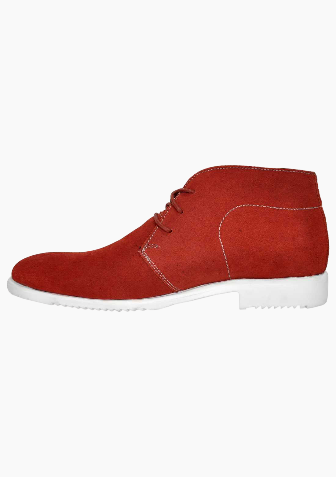 OHM Lifestyle Suede Ankle Leather Boots with White Sole