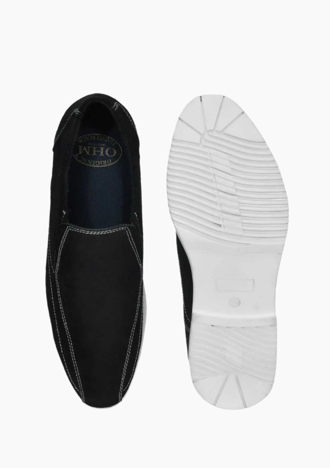 OHM Slip-On Italian Leather Shoes with Perimeter Stitching