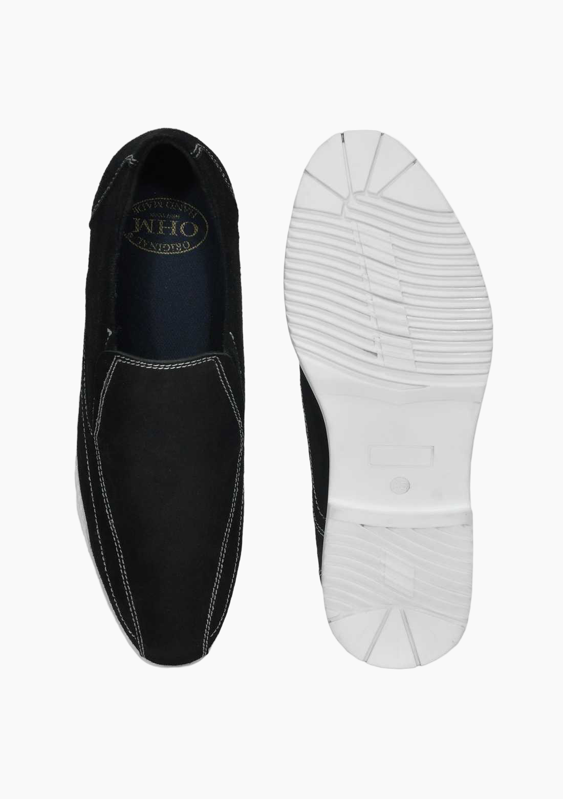 OHM Slip-On Italian Leather Shoes with Perimeter Stitching