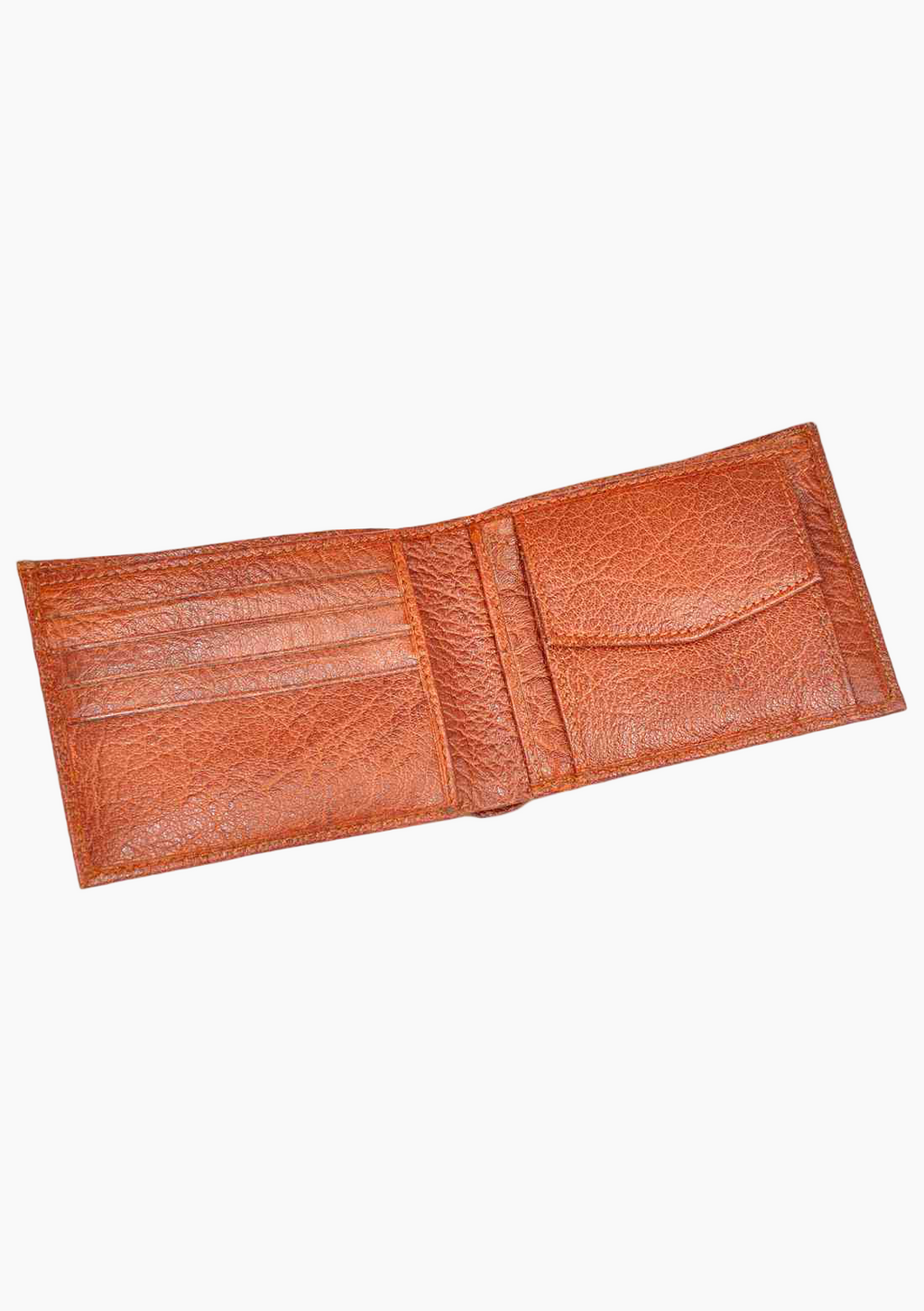 OHM Bill Fold Slim Leather Wallet with Coin Pouch
