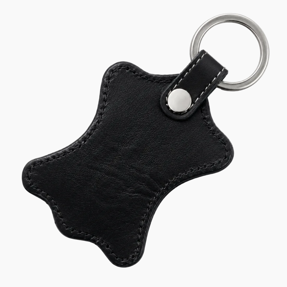 OHM New York Black Genuine Leather Keychain – Handmade Leather Key Fob