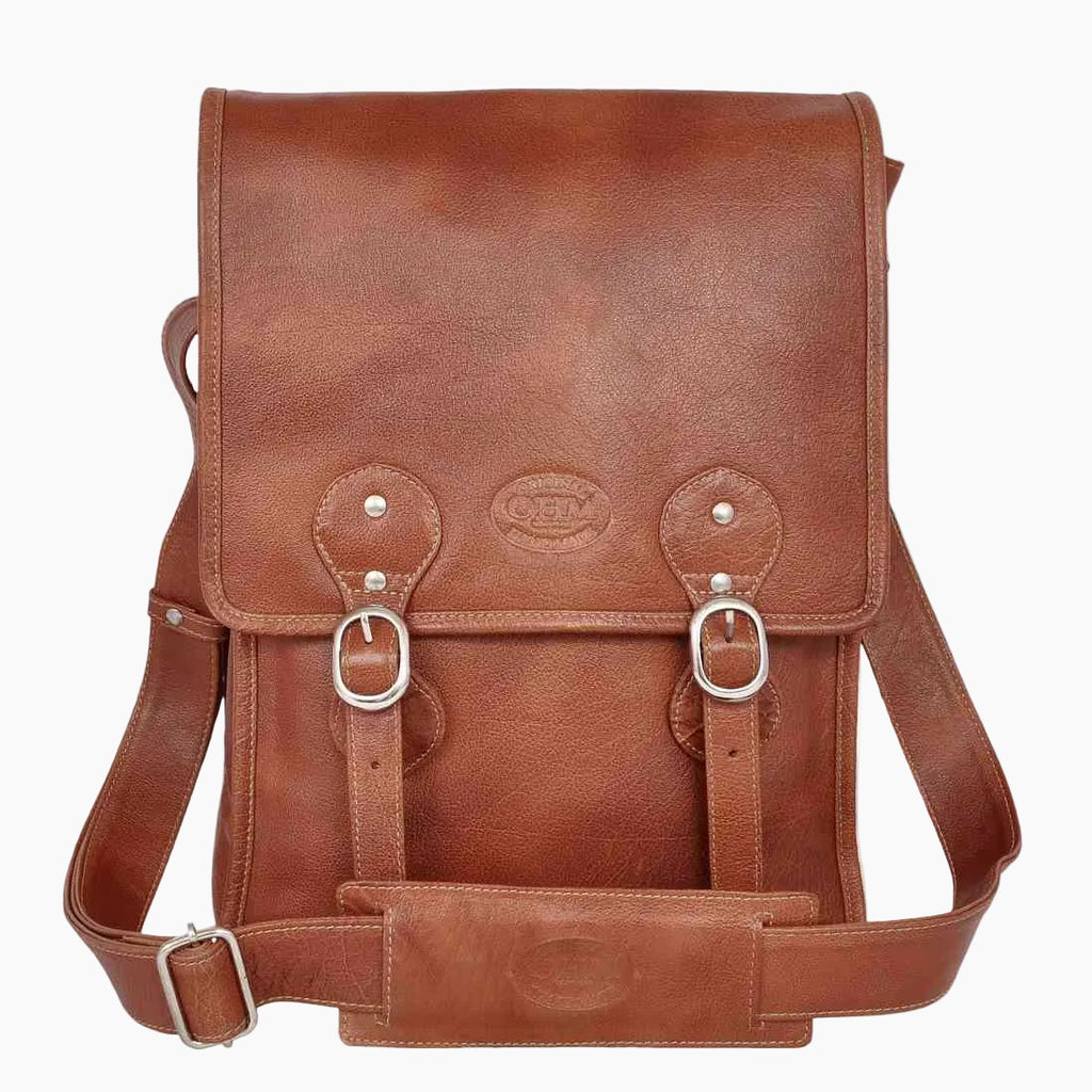 OHM New York Classic Cross Body Leather Bag Tan