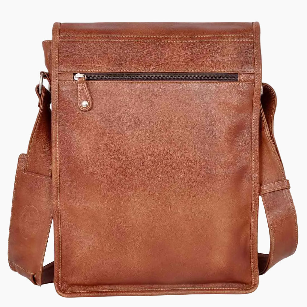 OHM New York Classic Cross Body Leather Bag Tan