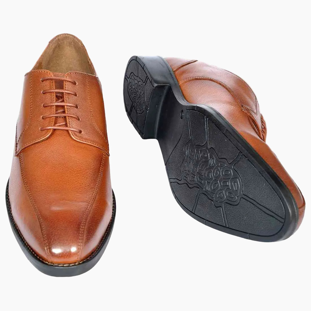 OHM New York Double Stitched Corporate Leather Shoes Tan