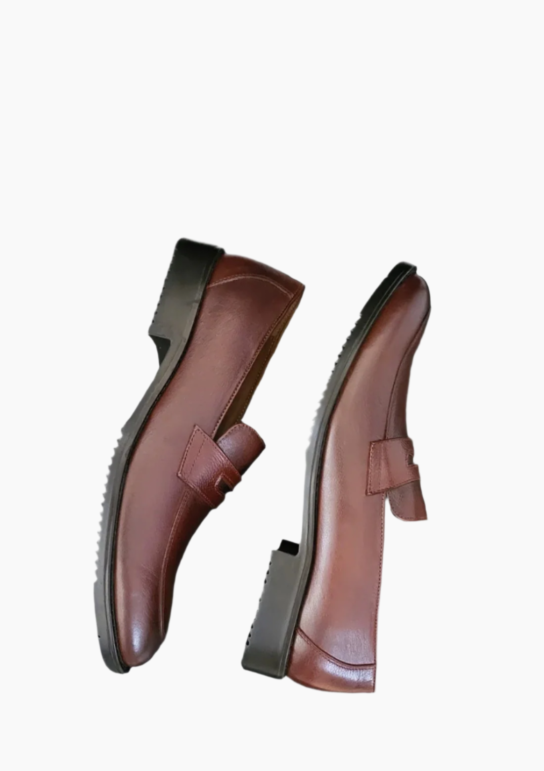 OHM Classy Double Stitched Penny Loafer Leather Shoes