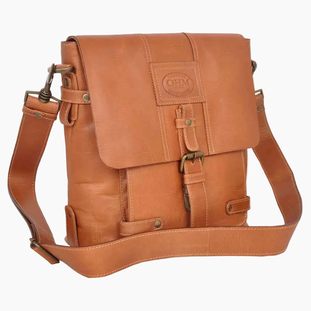 OHM New York Crossbody Leather Bag with Removable Strap