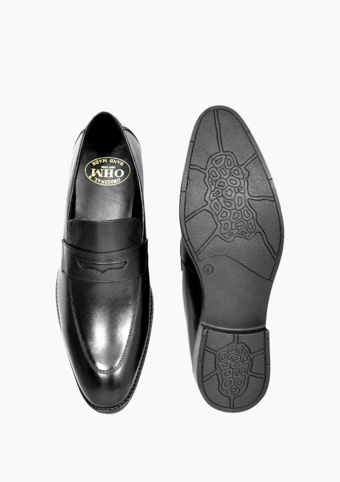 OHM Double Stitched Penny Loafer Leather Shoes