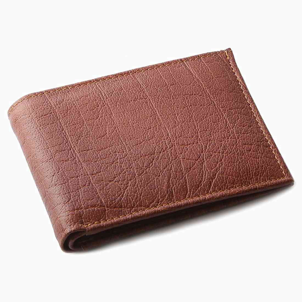 OHM New York Bill Fold Leather Wallet in Cognac and Black