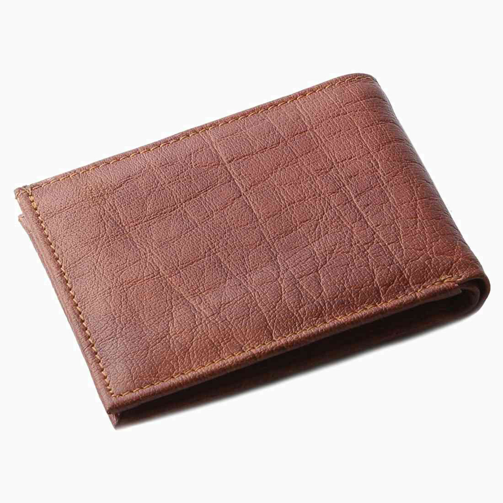 OHM New York Bill Fold Leather Wallet in Cognac and Black