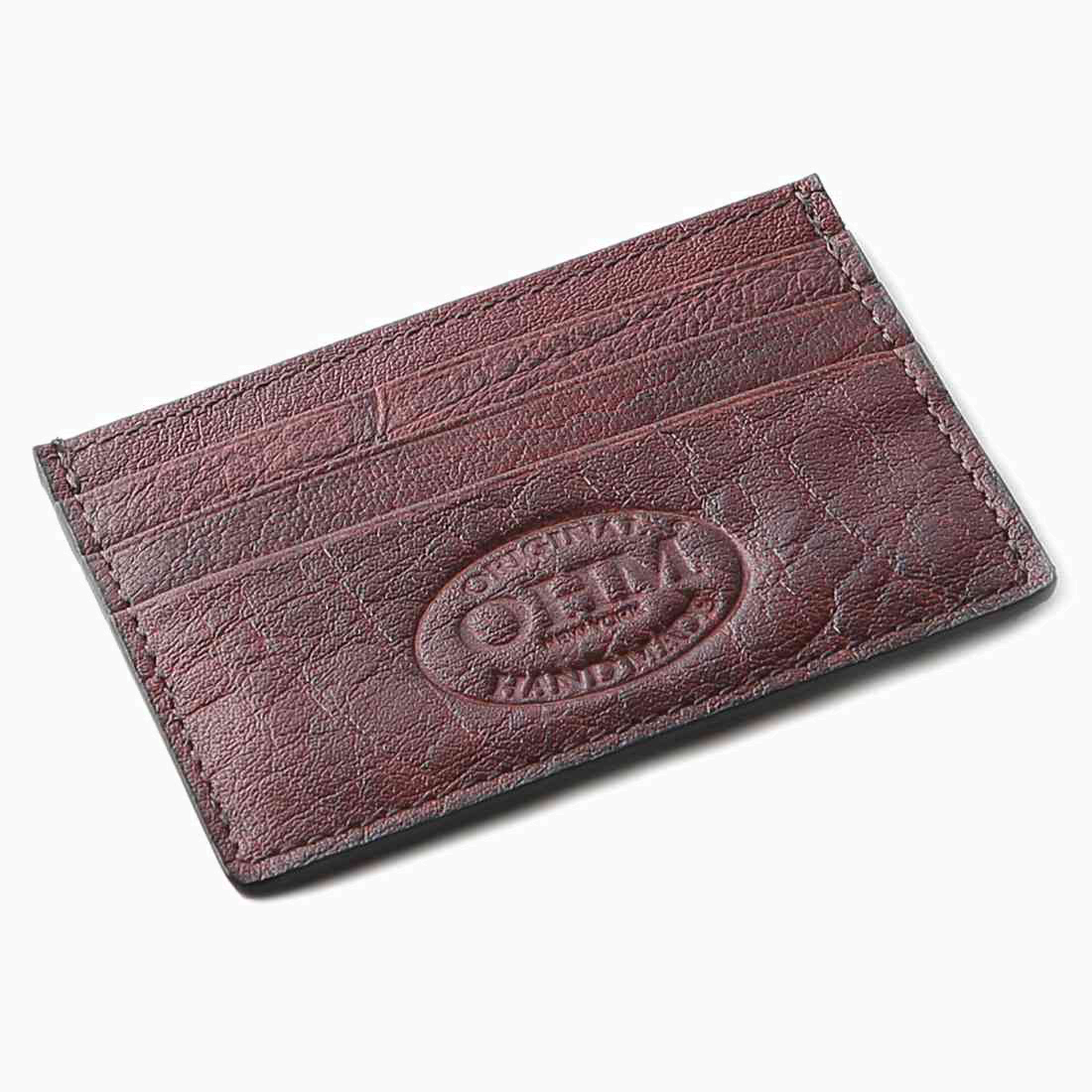 OHM New York Leather Card Case in Oxblood Black Color