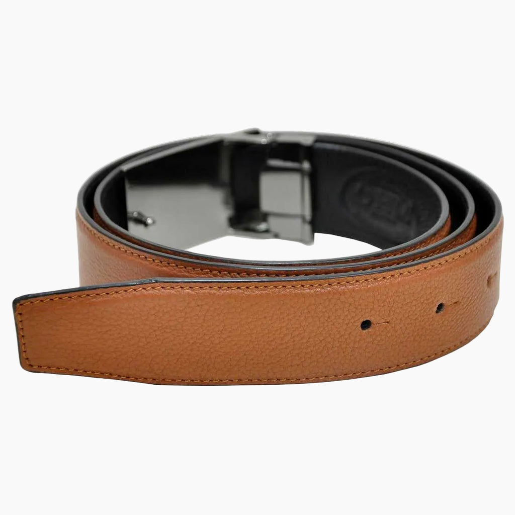 OHM New York Leather Reversible Plaque Buckle Belts Black Tan