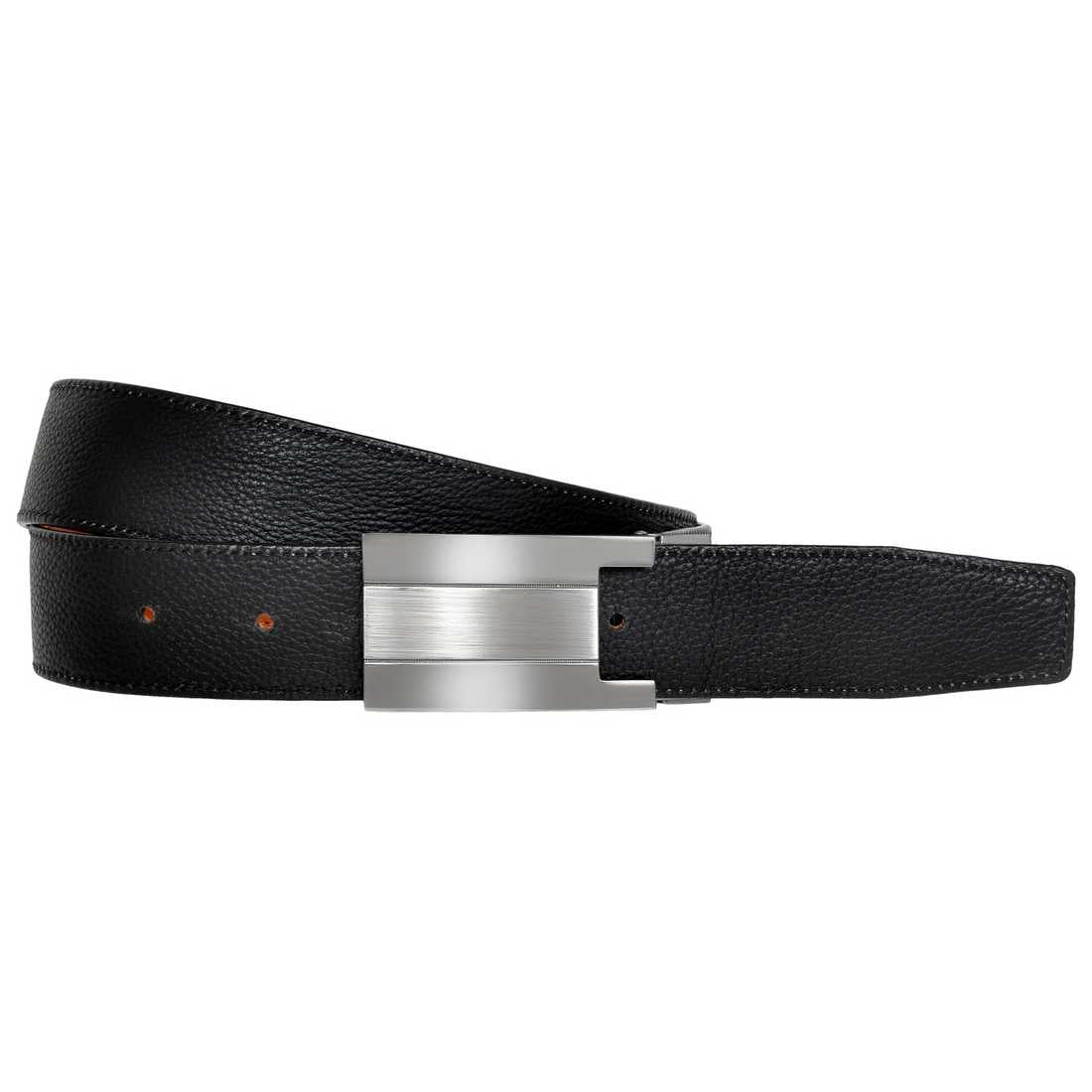 OHM New York Leather Reversible Plaque Buckle Belts