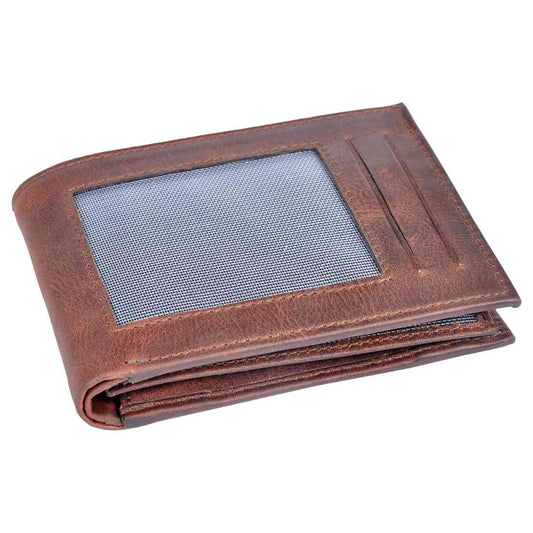 OHM New York Natural Grain Front ID Leather Wallet